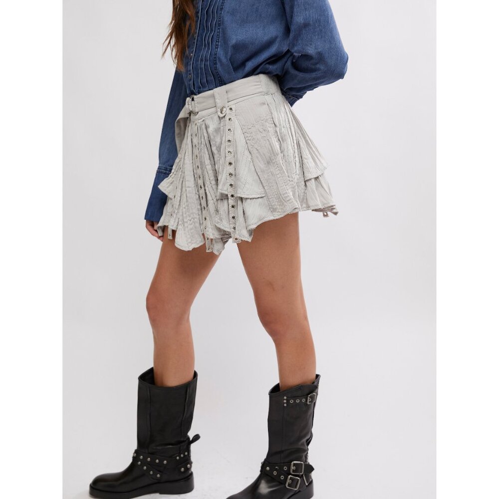 Free People Gray Mini Skirt - Picture 3 of 6
